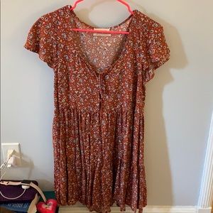 Orange floral dress from urban outfitters.